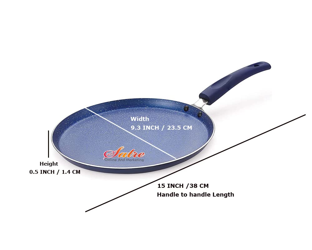 Satre Online And Marketing Small Non Stick Induction Dosa Pan,Omlet Pan,Induction Base,Fry Pan,Blue - 1 Pcs