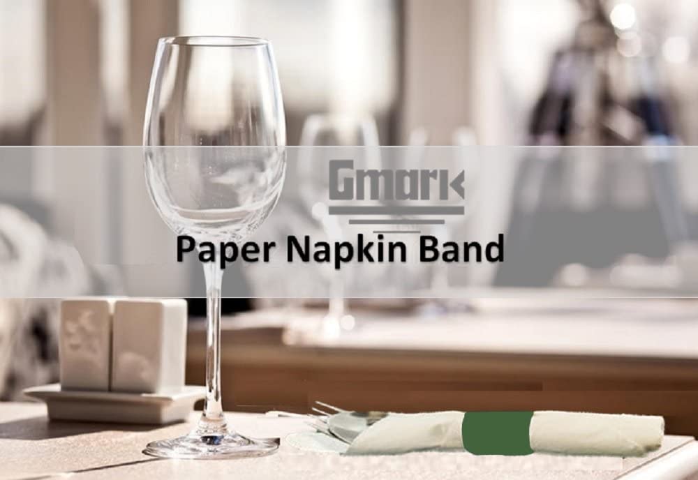 Gmark Paper Napkin Band Box Of 500 (Hunter Green), Paper Napkin Rings Self Adhesive Gm1054A
