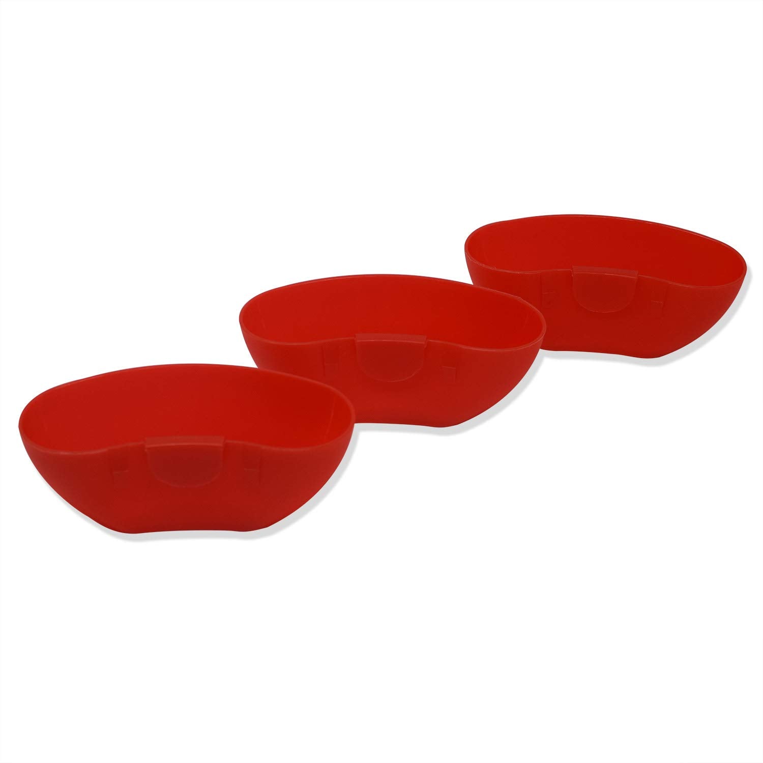 Plastic Dip Bowls For Dipping Side Hooks To Clip Onto Larger Bowls, By Homez (Red, Set Of 3)