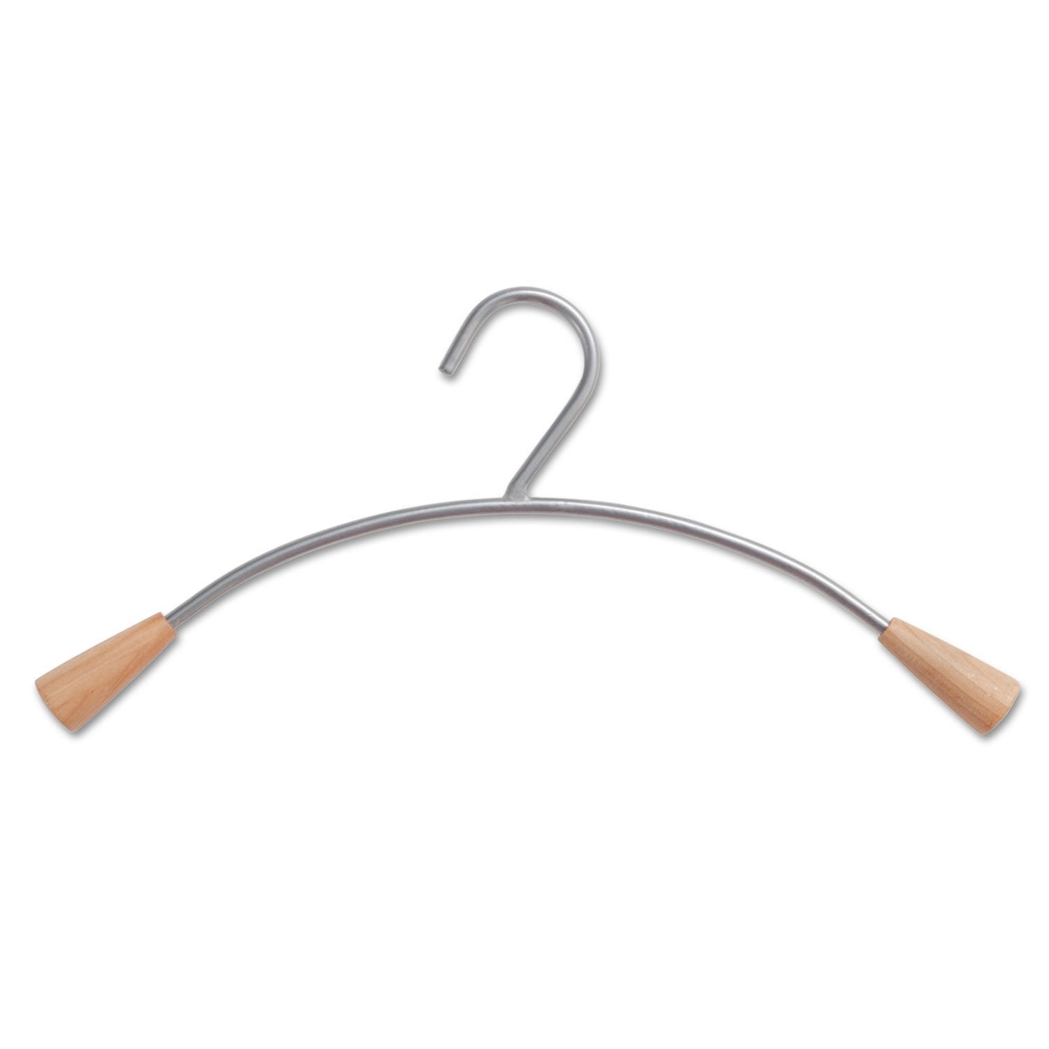 Alba Coat Hanger Set, Silver Metallic And Light Wood, 6 Hangers Per Set (Pmcin6)