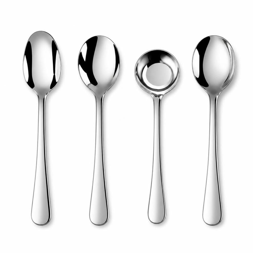 4 Pcs Stainless Steel Serving Spoon Set Large Soup Spoon Strainer Ladle Kitchen Utensil Mirror Polished Serving Spoons Cooking M