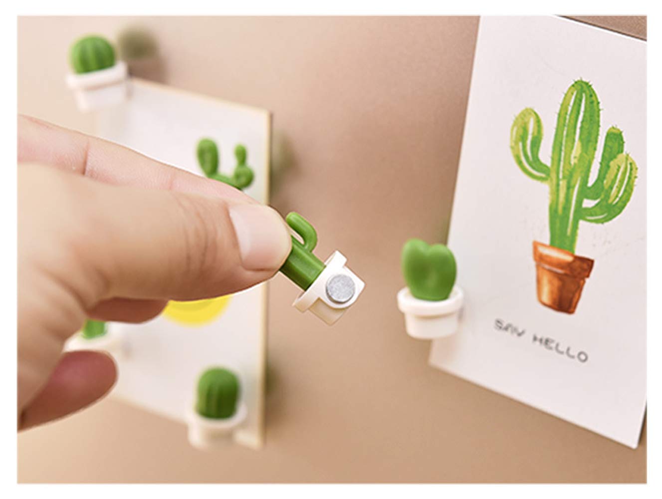 Tabenter Decorative Refrigerator Magnets, Perfect Fridge Magnets For House Office Personal Use (12Pcs Cactus)