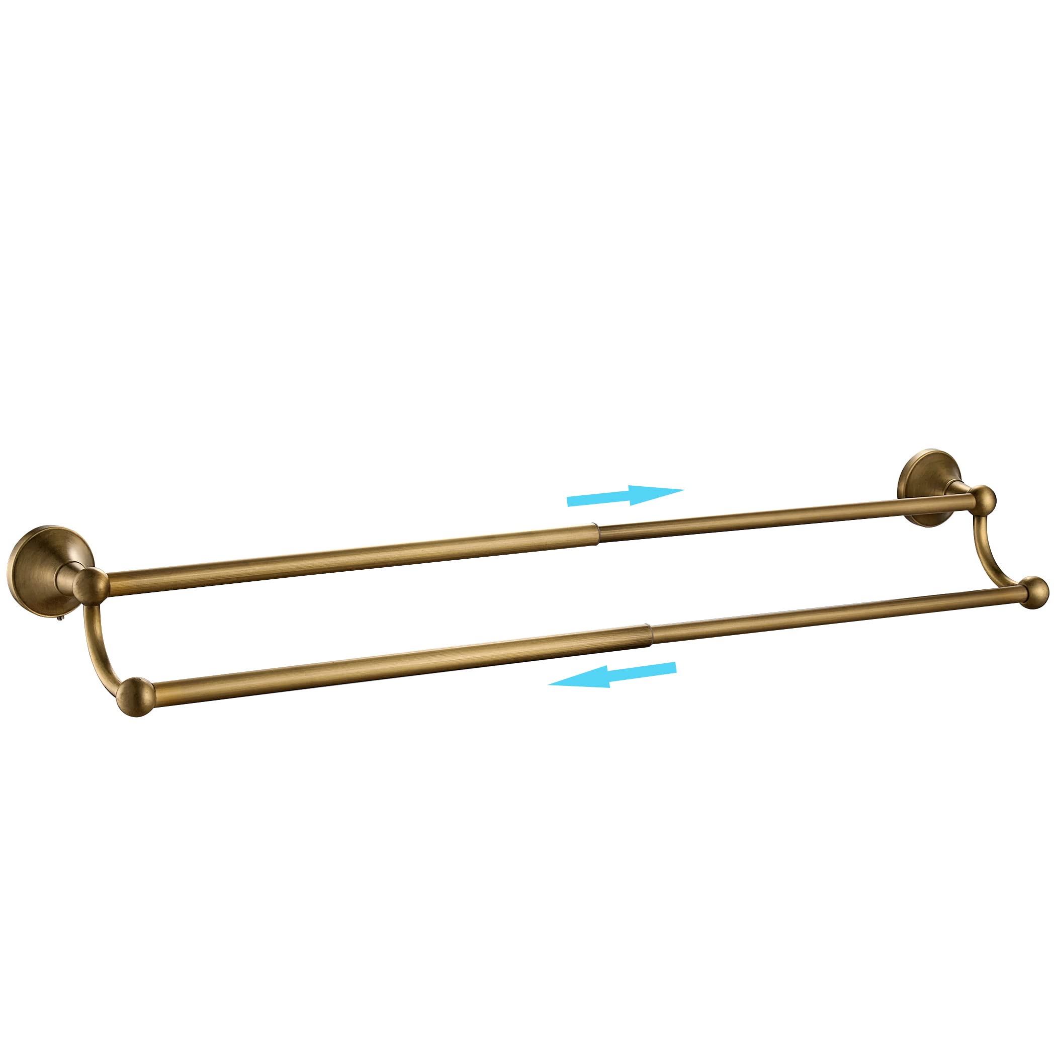 Leyden Antique Brass Towel Bar,Adjustable Towel Rack Holder Double Retro Bathroom Accessories Wall Mount Vintage