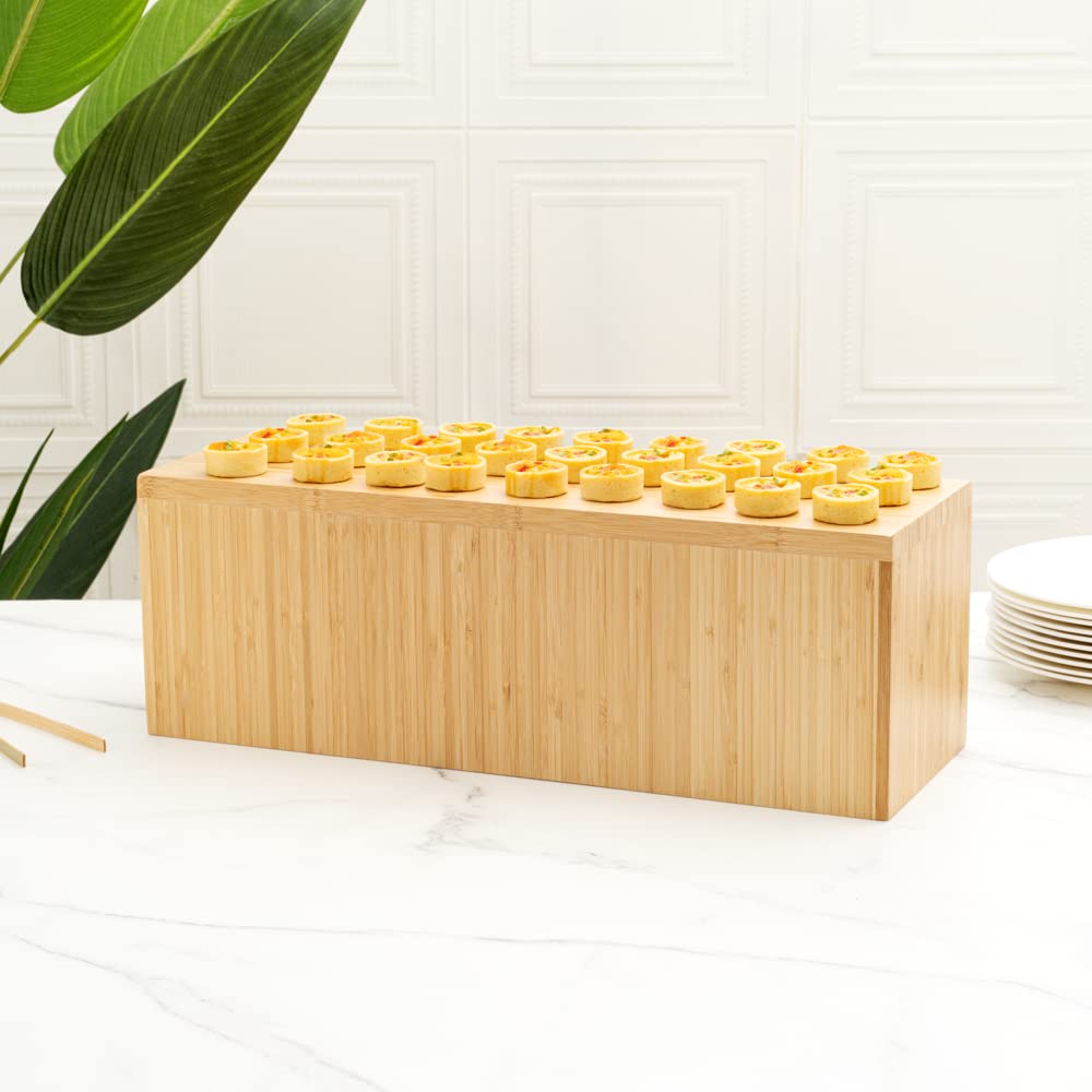 Restaurantware 20.5 X 7 X 7 Inch Display Riser 1 Rectangle Wood Bakery Display - Medium Riser For Retail Catering Or Buffets Nat