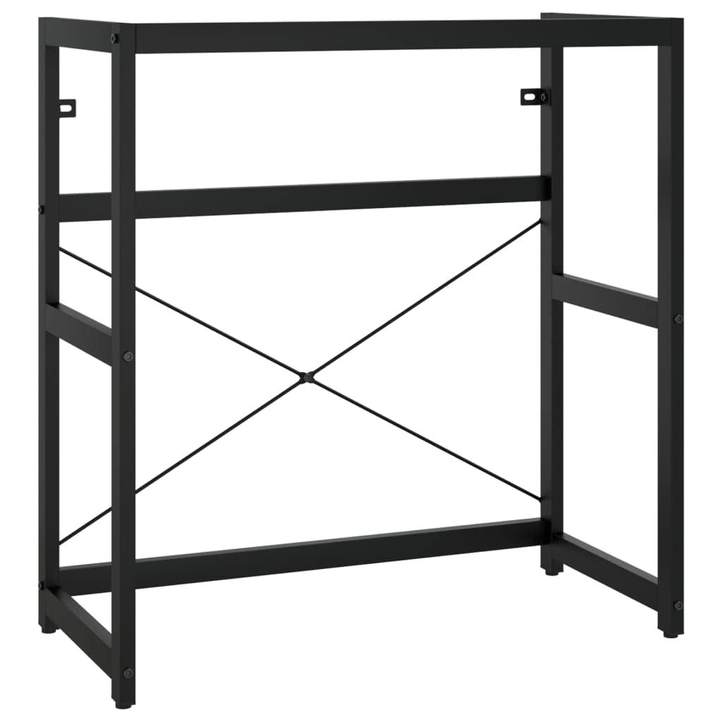 vidaXL Black Iron Bathroom Console - Durable Washbasin Frame | Stand Furniture for Modern Restroom | Powder-Coated for Weather Resistance | Towel Storage, Easy Clean | 31.1x15x32.7-Like New Condition