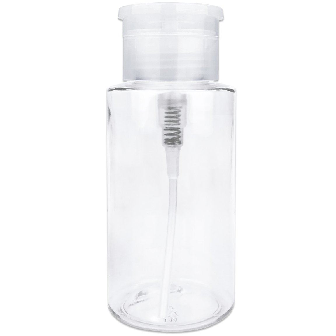 7Oz Clear Push Down Pump Dispenser Empty Refillerble Bottle With Flip Top Cap - For Nail Polish, Travel, Cosmetics Packaging