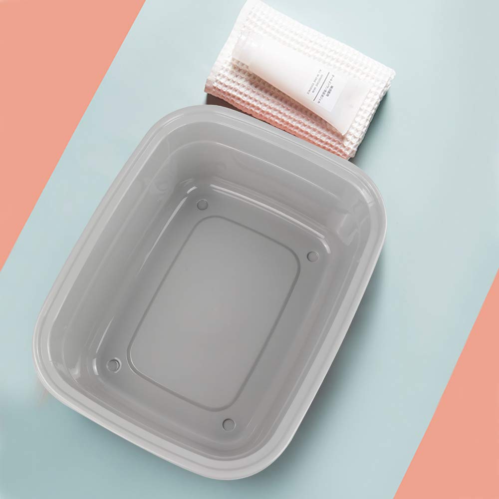 Fiazony 14-Quart Gray Plastic Wash Tub/Dish Pan Basin, Set Of 4