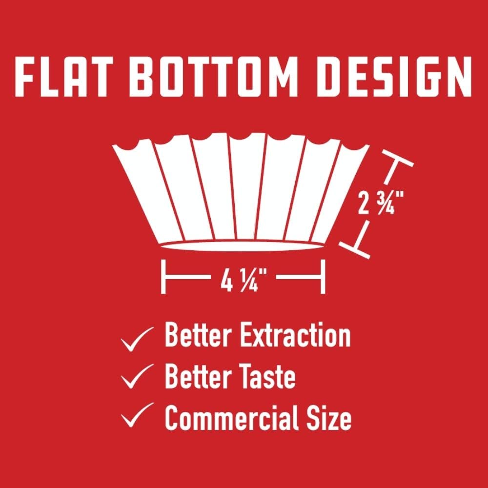 Big Joe Large Coffee Filters (500 Count) - Tall Walled Commercial Coffee Filters (4  Inch Base, 2  Inch Walls, 9  Inch Laying Fl