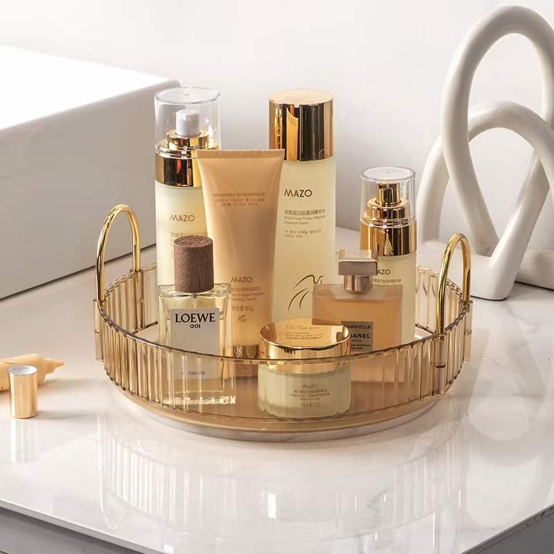 Ultreos 360 Rotating Makeup Organizer, Bathroom Makeup Carousel Spinning Holder Rack, Large Capacity Cosmetics Storage Vanity Sh