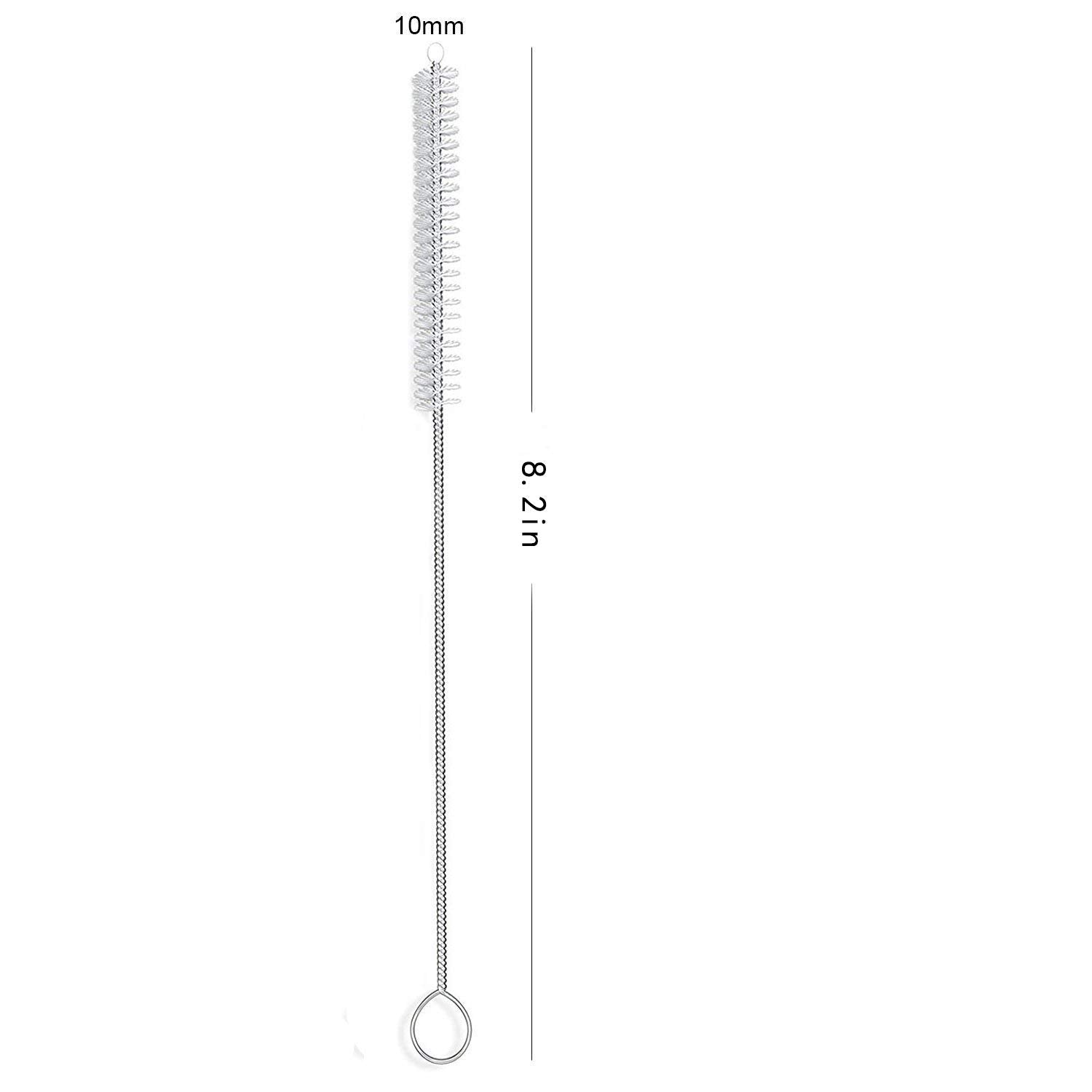 Straw Brush, Nylon Pipe Tube Cleaner 8.2-Ihch X 2/5-Inch Set Of 10