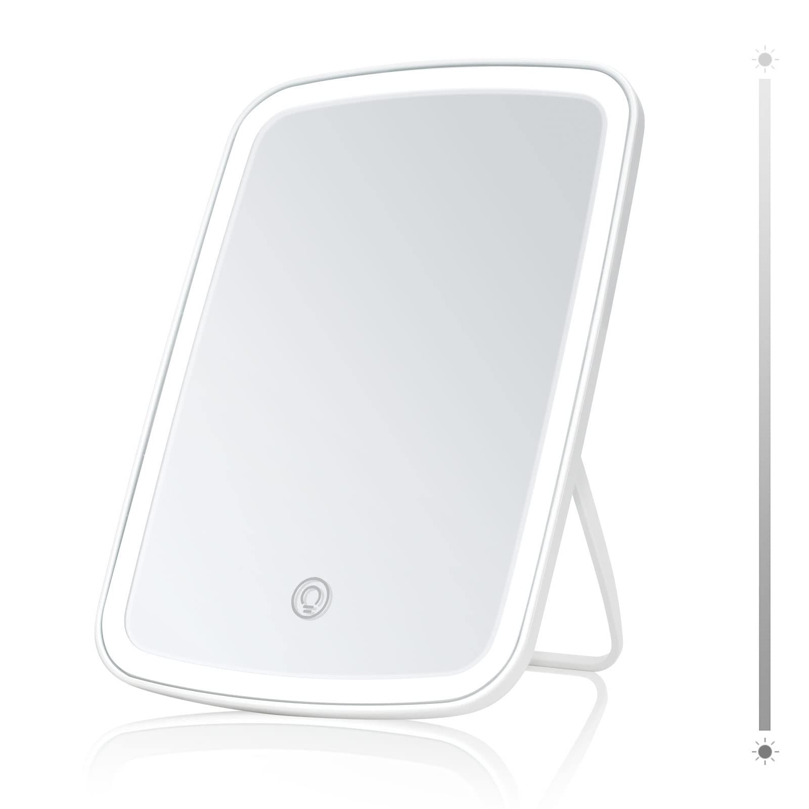 Vikert Lighted Makeup Mirror With Lights, Portable Usb Rechargeable Make Up Mirror, Cosmetic Mirror With Touch Screen And Bright