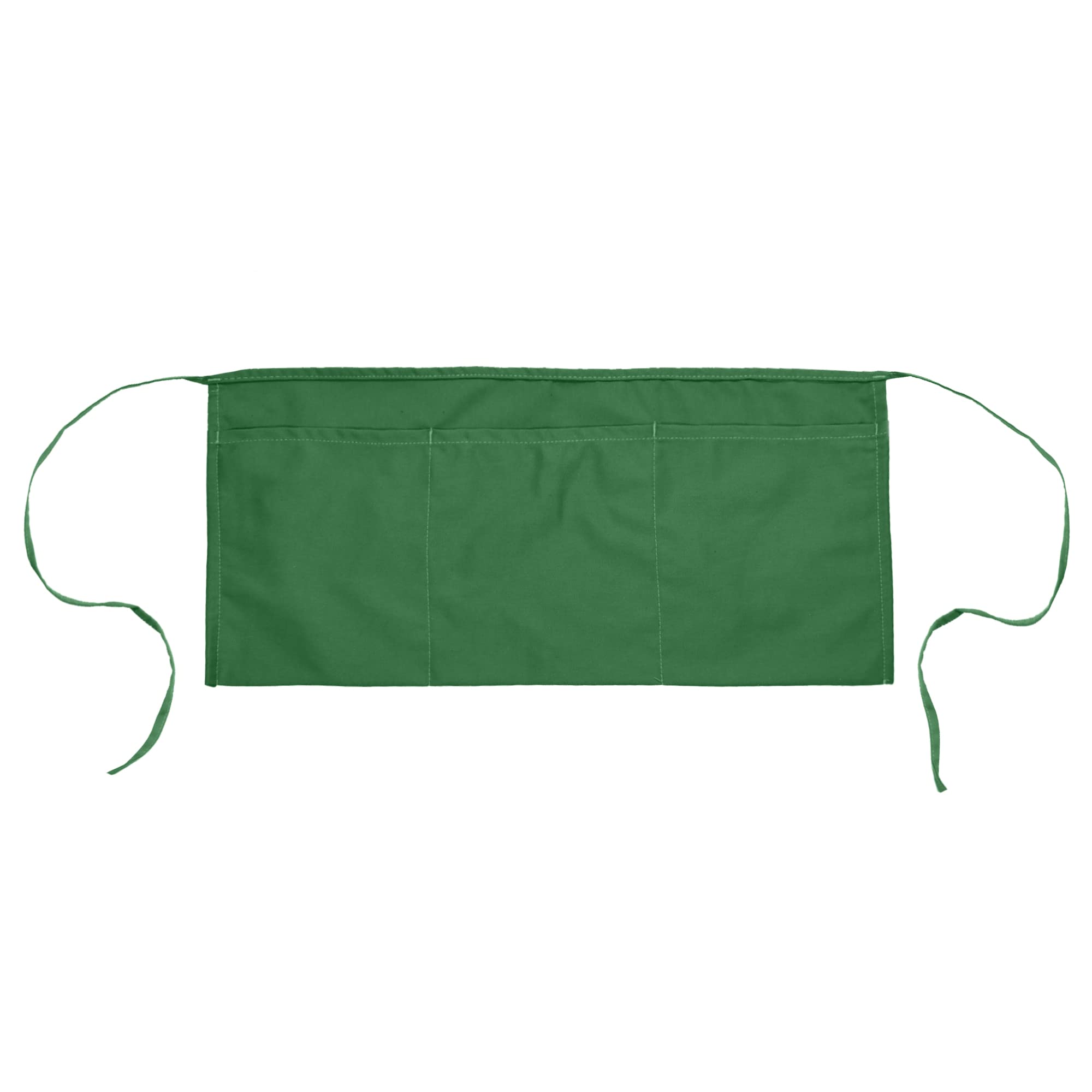 Waist Aprons Commercial Restaurant Home Bib Spun Poly Cotton Kitchen (3 Pockets)In Dark Green