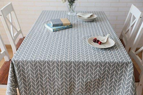 Meioro Table Cloth Grey Small Table Cloths Rectangular Oblong Tablecloth Cotton Linen Washable Tablecloths Christmas Kitchen Far