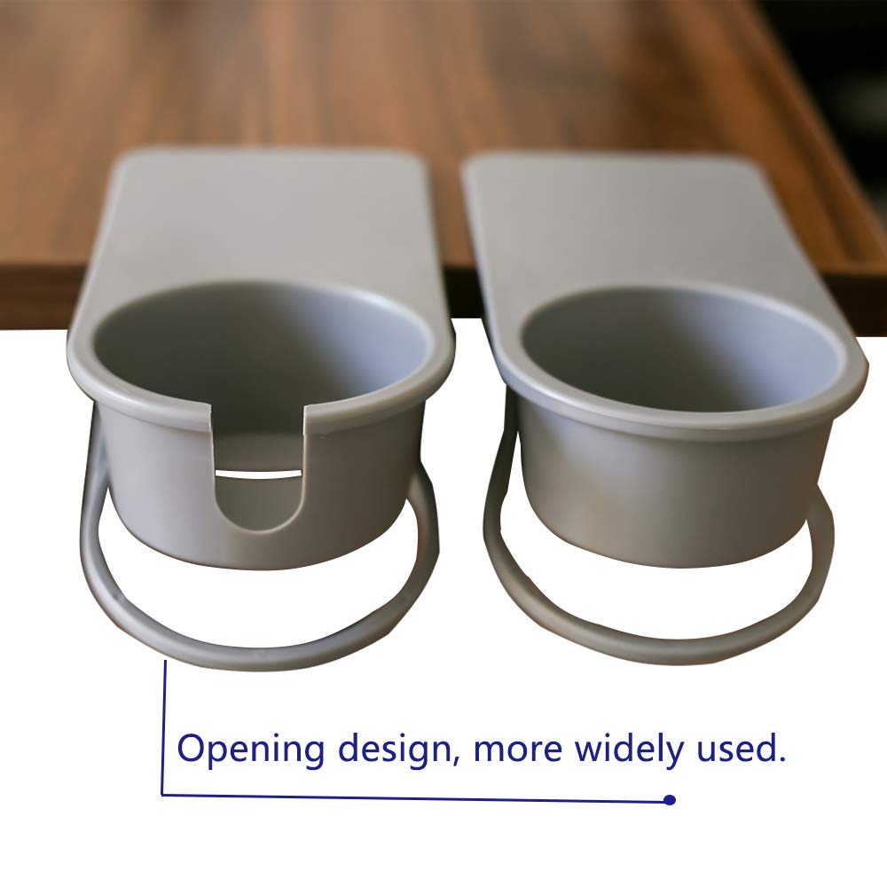 Drinking Cup Holder Clip Home Office Table Desk Side Clip Water Drink Beverage Soda Coffee Mug Holder Cup Clip Design (Grey)