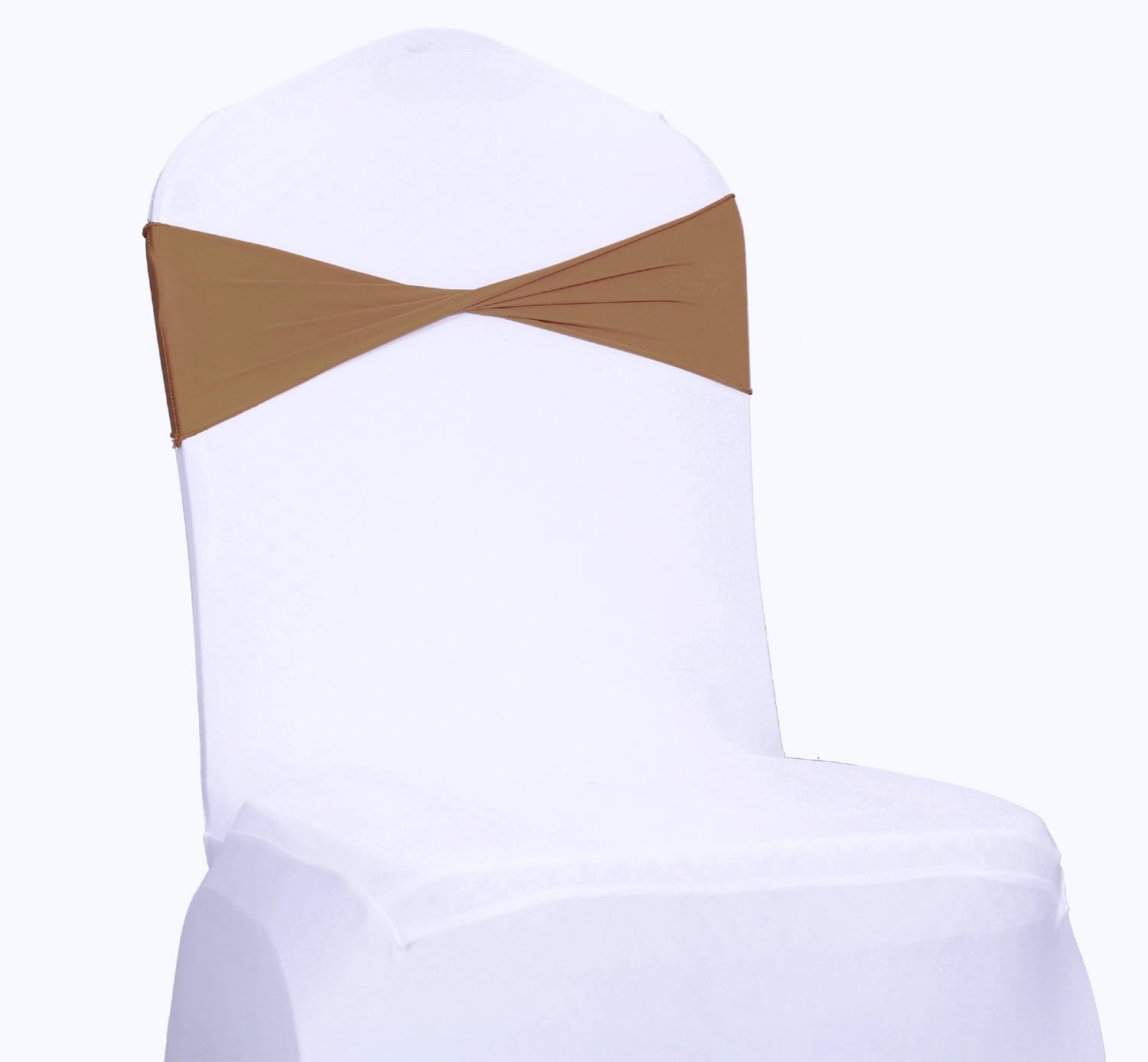 MDS 100 Pack Spandex Chair Sashes Elastic Chair Bands Plain No Buckle - Universal Fit Stretch Bands for Christmas Party, Wedding