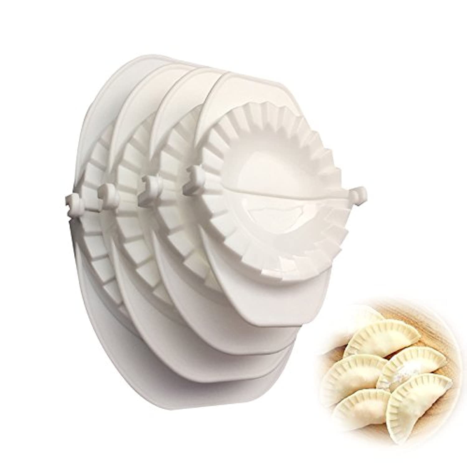 Emousport 4Pcs/Set Press Ravioli Dough Pastry Pie Dumpling Maker Gyoza Mold Mould Tool 4 Size Easy Eco Friendly Dumpling Mould