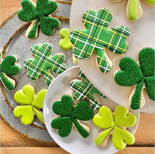 Clover Cookie Cutter Set, 4-Piece St. Patrick'S Day Shamrock Cookie Cutter Set, Metal Irish Holiday Party Supplies 4'', 3.2'', 1