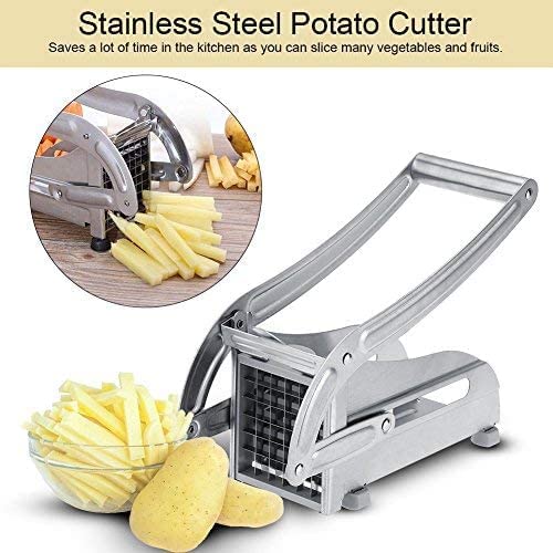 French Fry Cutter Potato Slicer, Stainless Steel French Fries Slicer Potato Chipper Chip Cutter Chopper Maker Vegetable And Pota