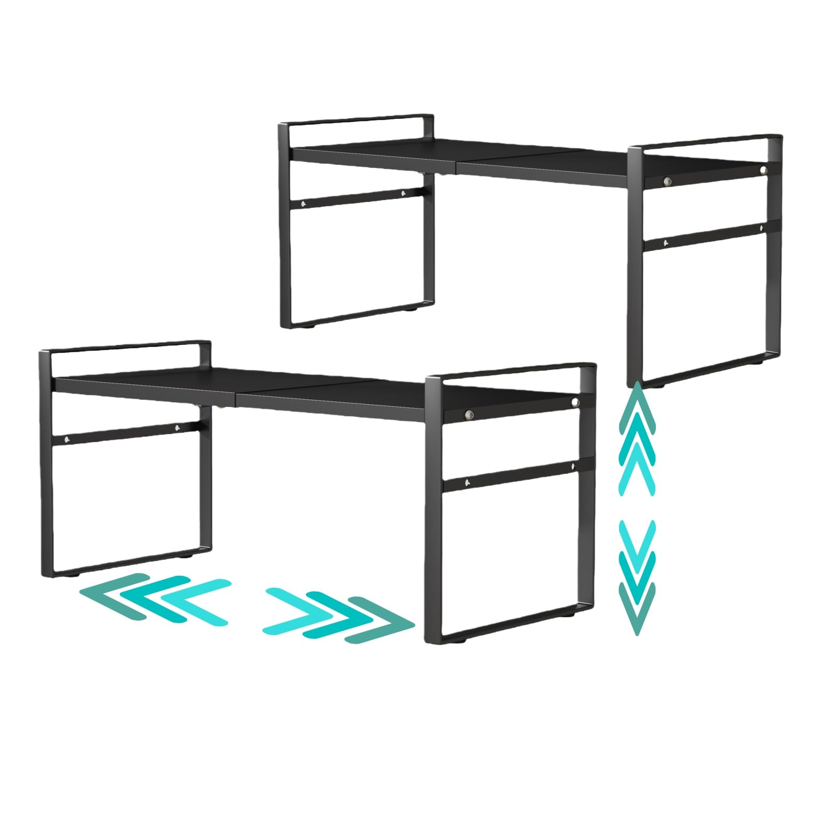 Expandable Cabinet Shelf Organizer Riser for Kitchen Pantry Cupboard Under Sink Countertop,kitchen cabinet shelf 8.3D * 12.2-23.