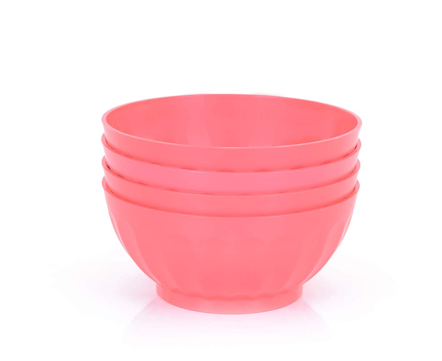 Mintra Unbreakable Plastic Bowl, Salmon 4Pk - Large, 1.8L, 60Oz, 7.75Inw X 3.25Inh - (Part Of A Set) - Salad, Snacks, Breakfast