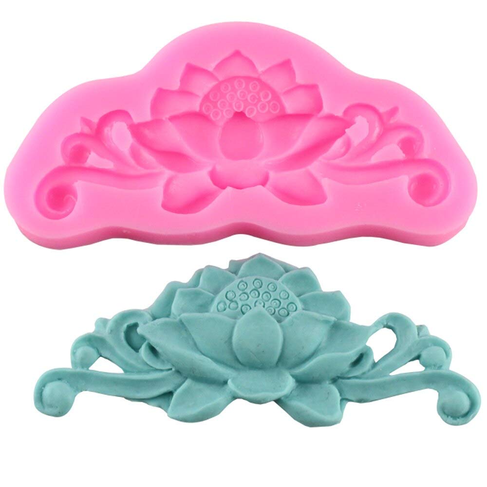 Floral Lotus Flower Garniture Silicone Mold Diy Candy Soap Mould Fondant Mold Desserts Cupcake Cake Topper Decoration Ice Cube H