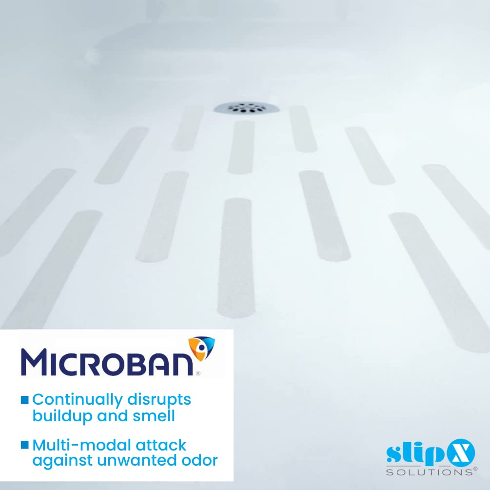 Slipx Solutions Microban-Infused Non-Slip Adhesive Safety Treads | Anti-Slip Bathroom Accessories - Bathtub, Shower, Pool, Boat,