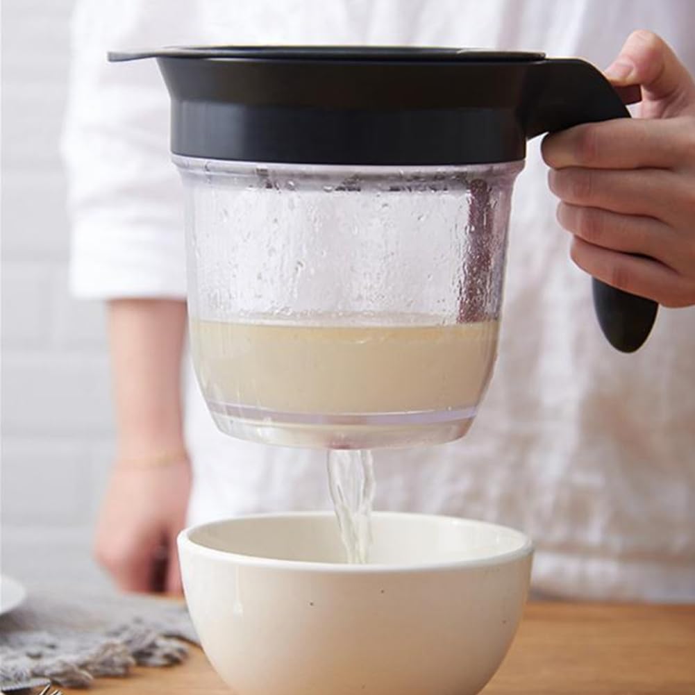 Gravy Fat Separator With Bottom Release - Grease Separator With Scale For Gravy, Oil, Soups, Stew - Grease Separator Cup Fat Ski
