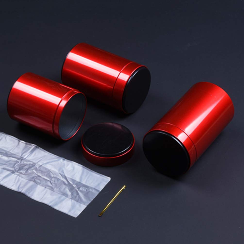 3Pcs Stainless Steel Canister Sets Cereal Container Great For Sugar Coffee Tea Flour Storage (Red)