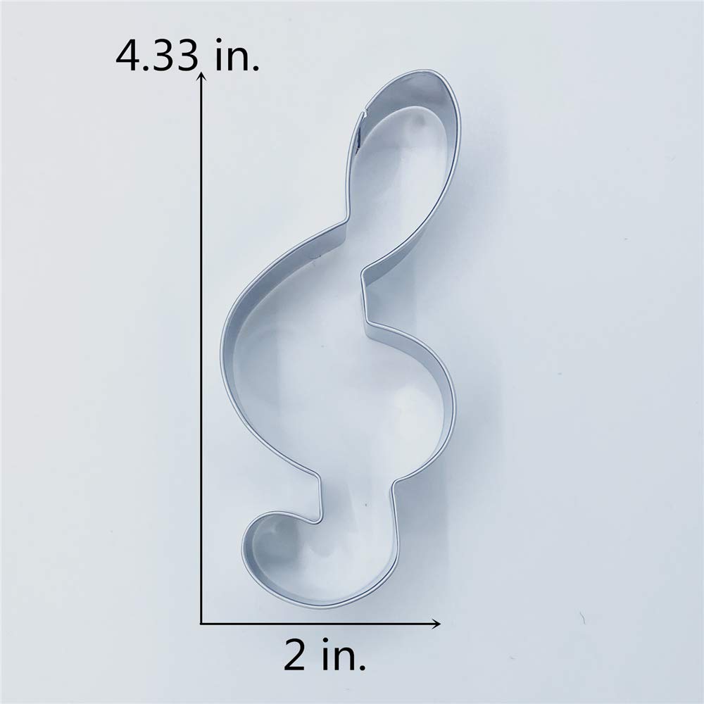 Liliao G Clef Cookie Cutter Music Biscuit Fondant Cutter - 2.1 X 4.3 Inches - Stainless Steel