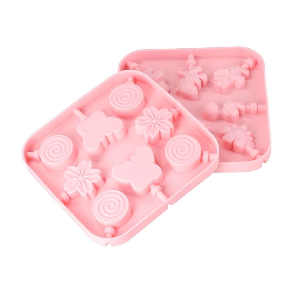 Silicone Lollipop Molds, Cute Animal Fruit Flower Shape Lollipop Molds, Round Chocolate Hard Candy Molds, Ice Molds, Great For L