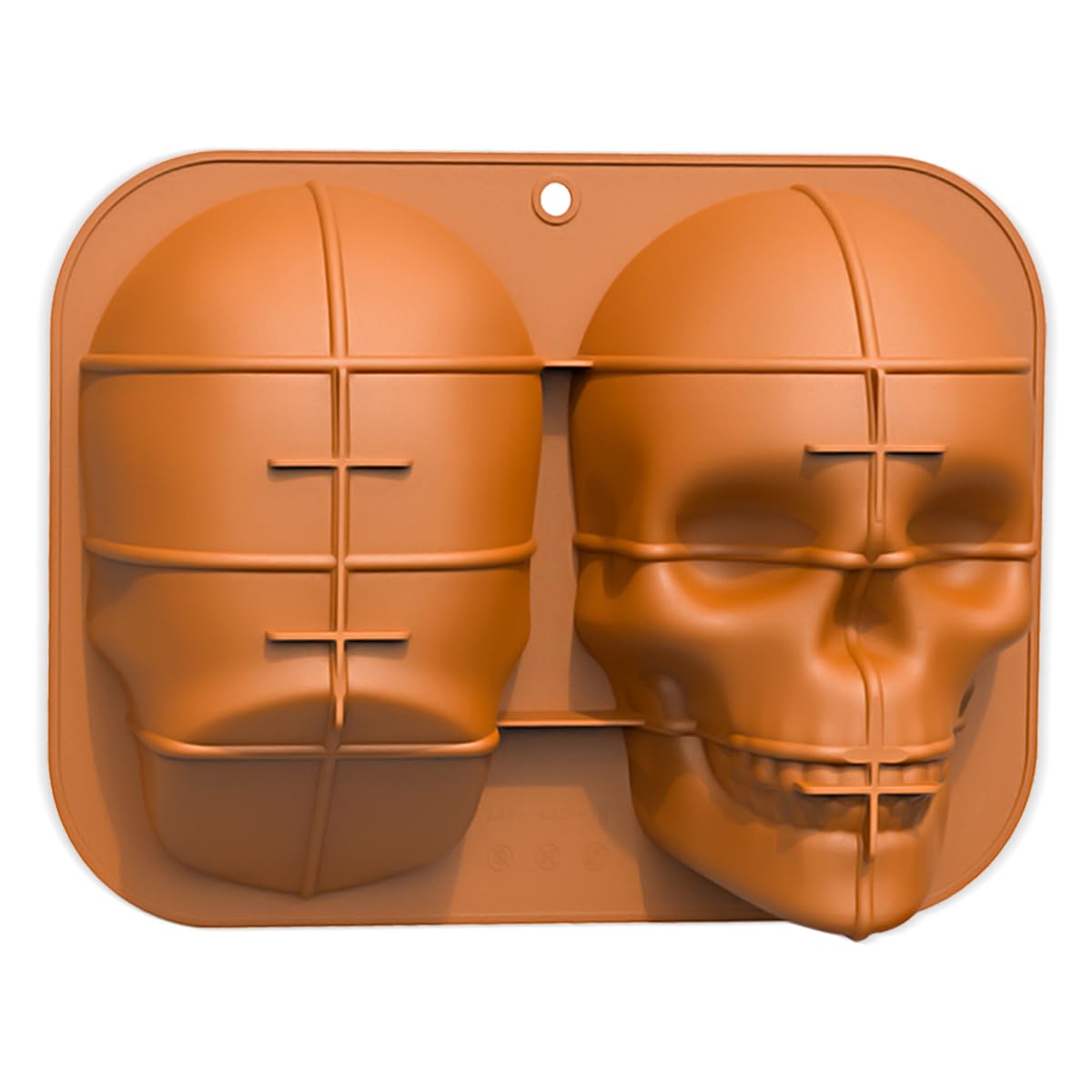 Tznponr 3D Skull Cake Molds For Baking, Cake Molds For Halloween, Food Grade Silicone Diy Large Skull Cake Pan For Birthday,Hall