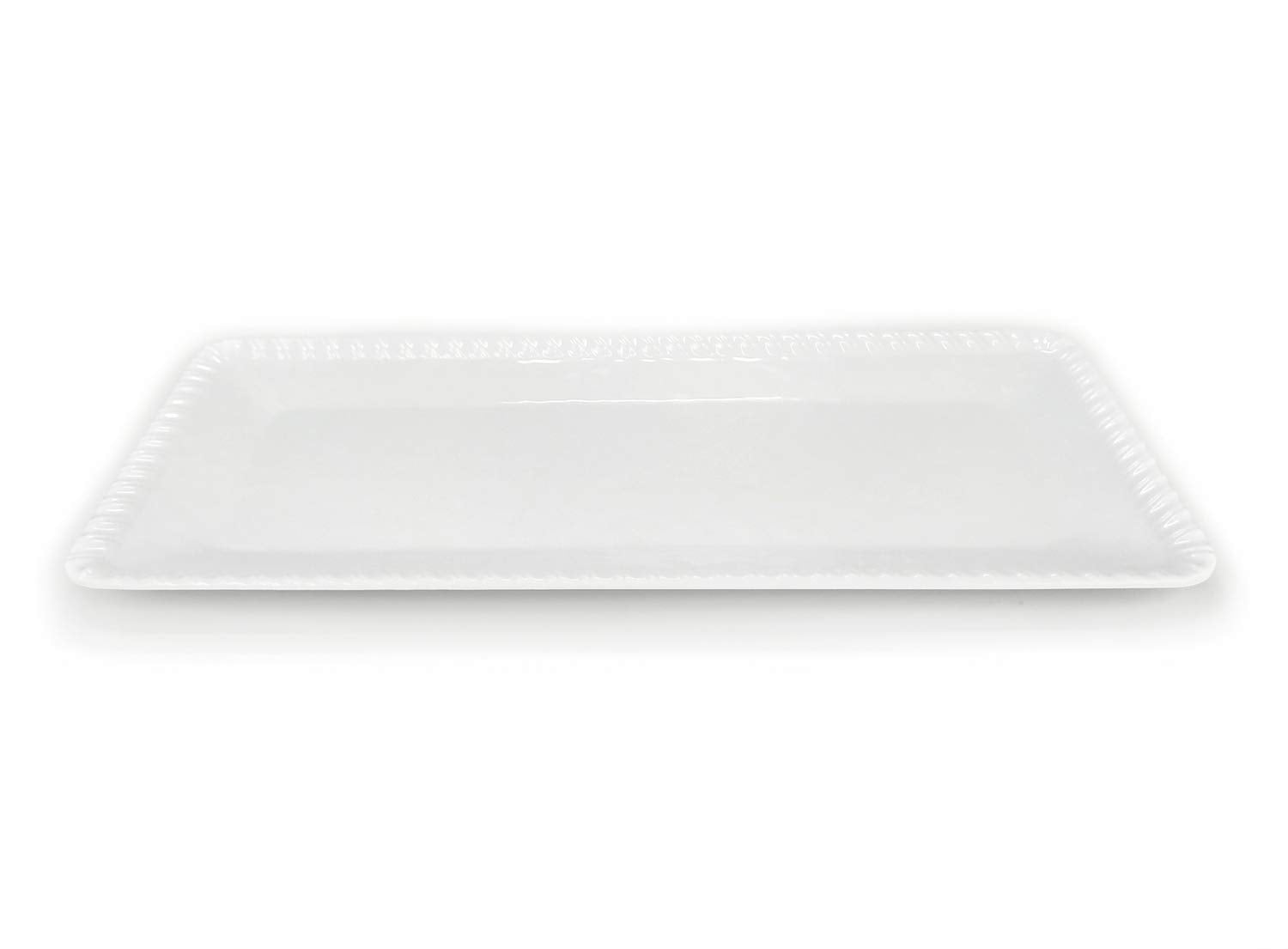 Kx-Ware 17-Inch Melamine Serving Tray/Platters Set Of 2, White & Rectangular | 100% Melamine,Dishwasher Safe,Bpa Free