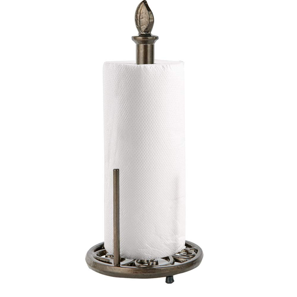JOGREFUL Paper Towel Holder Stand, Cast Iron Kitchen Paper Towel Countertop Vintage Stand with Weighted-Base, Bathroom Organizat