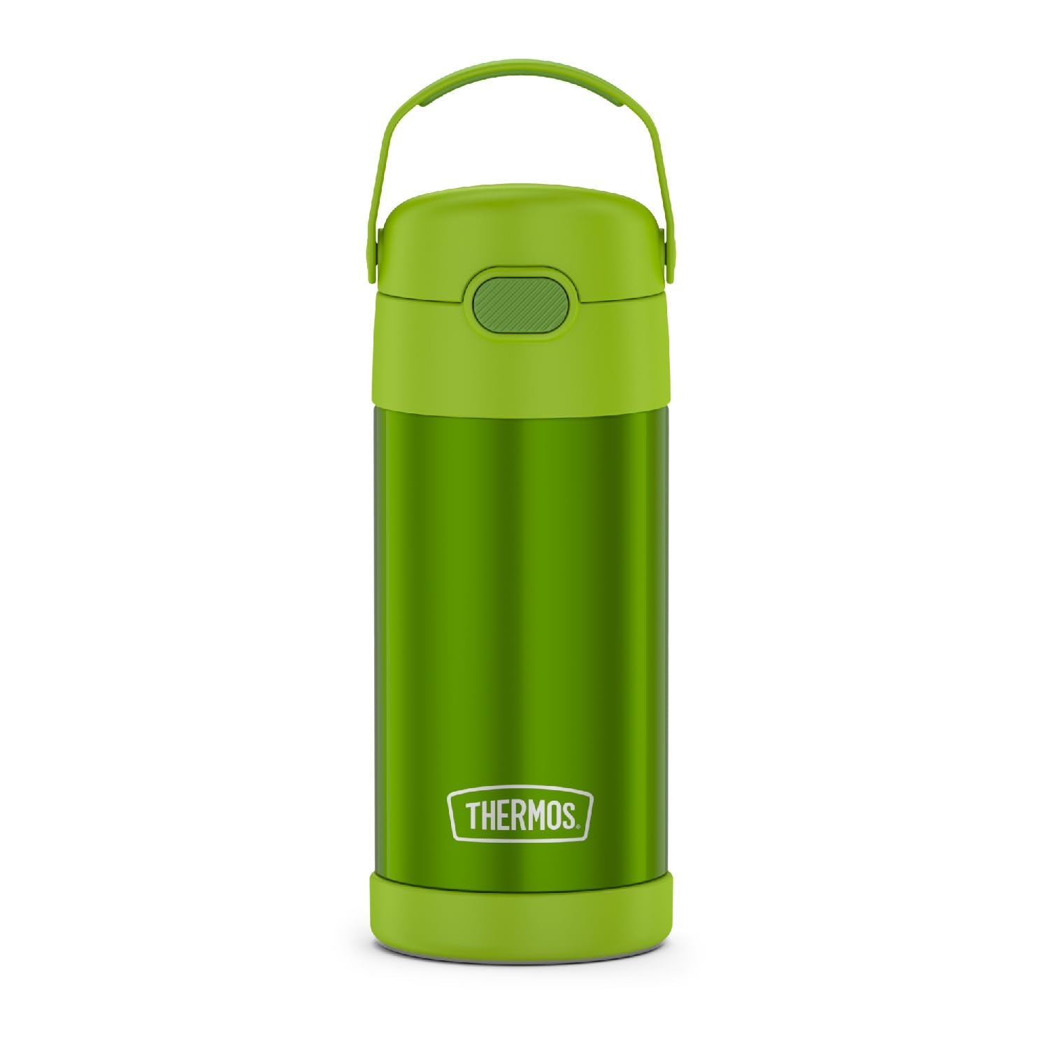THERMOS FUNTAINER Water Bottle with Straw - 12 Ounce, Lime - Kids Stainless Steel Vacuum Insulated Water Bottle with Lid