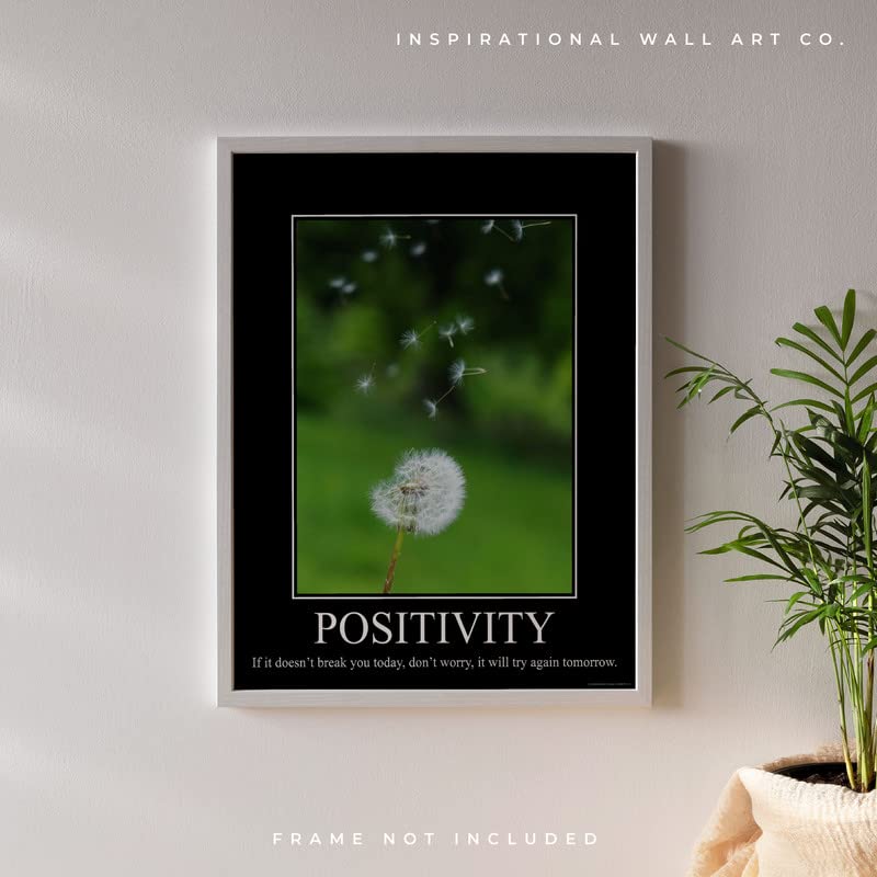 Inspirational Wall Art Co. Positivity Demotivational Poster, 11x14 Inches, Paper, Unframed, Snarky Ironic Office Wall Decor