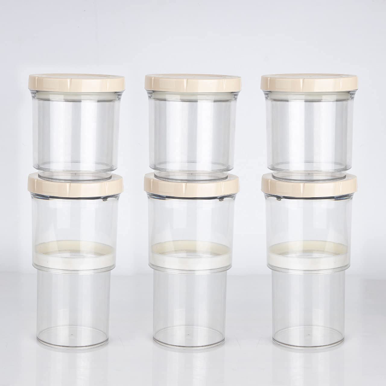 Home Stuffsadjustable Plastic Kitchen Container, Transparent, Expandable & Collapsible Container. Pack Of 2