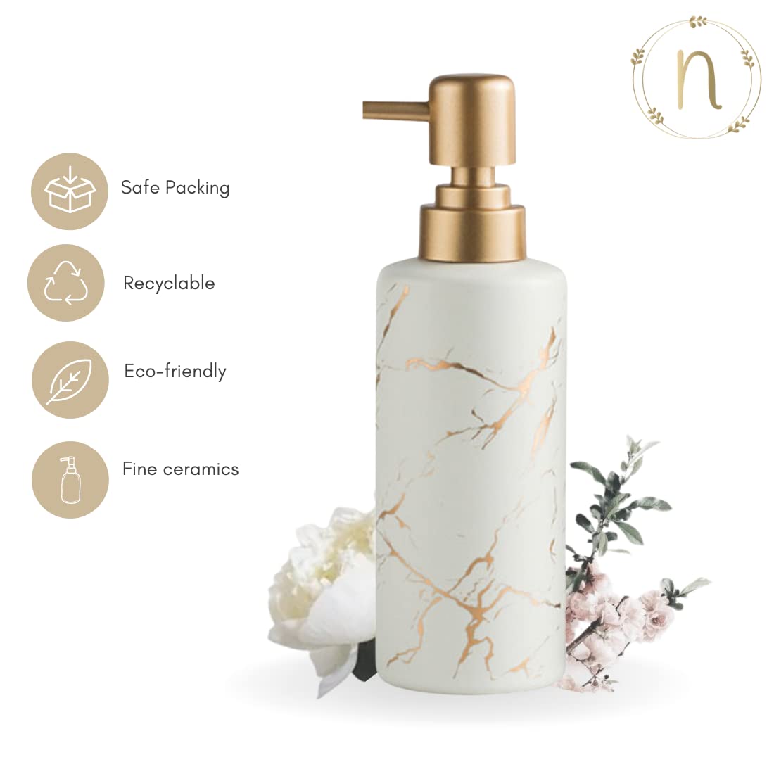 Nestasia Long-Lasting Shampoo Dispenser For Bathroom | Liquid Handwash Dispenser Pump For Kitchen | Soap Dispenser | Bathroom Ac