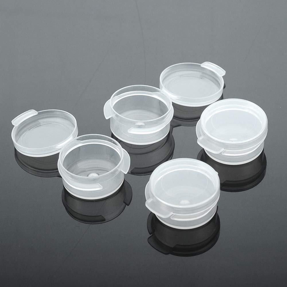 20 Pcs 5G Plastic Cosmetic Pot Jars Mini Empty Makeup Sample Boxes Containers With Snap Lids For Eye Shadow Nails Powder Lip Bal