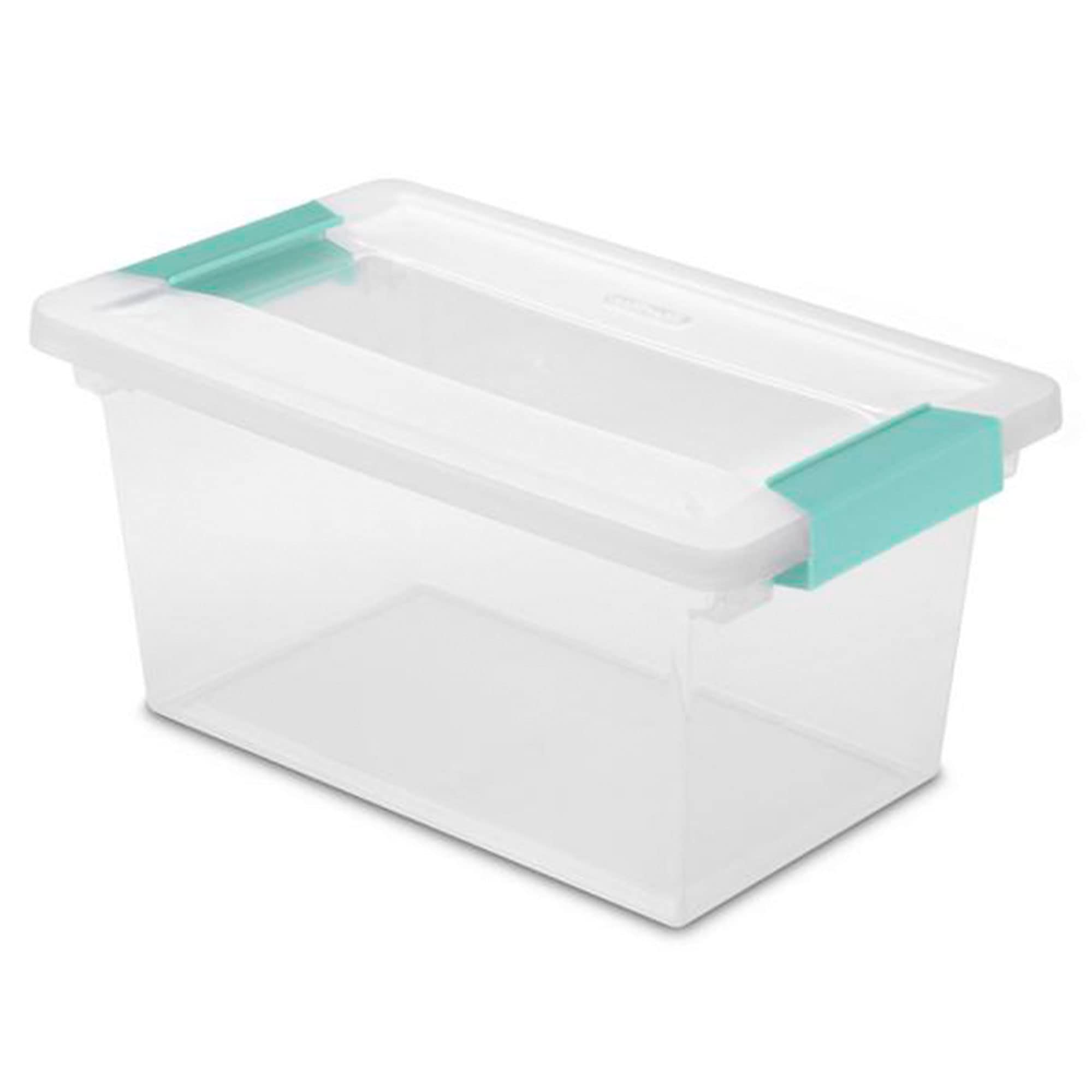 Sterilite 19628604 Medium Clip Clear Storage Box With Latched Lid - 11''L X 6-5/8''W X 5-3/8''H