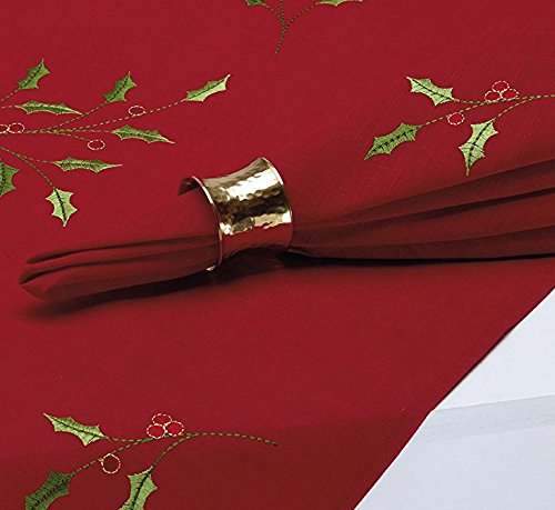 Skavij Napkin Rings Set Of 12 For Halloween, Thanksgiving, Christmas, Dinner Parties, Family Gatherings Hammered Metal Napkin Ho