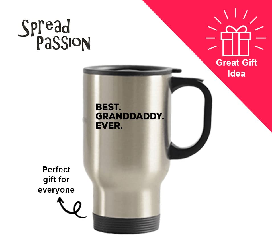 Spreadpassion Granddaddy Travel Mug, Best Granddaddy Ever, Granddaddy Gifts, 14Oz Stainless Steel Tumbler, Granddaddy Tumbler, B