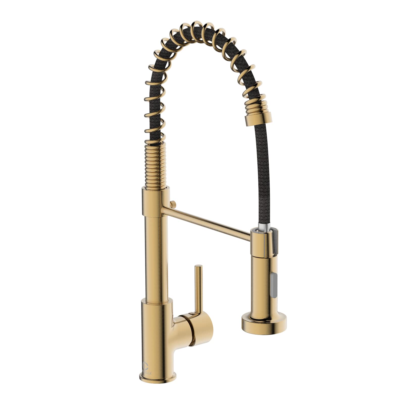 Casavilla Kitchen Faucet, Brushed Gold Faucet for Kitchen Sink, Kitchen Sink Faucet with Pull Down Sprayer, Single Handle Stainl