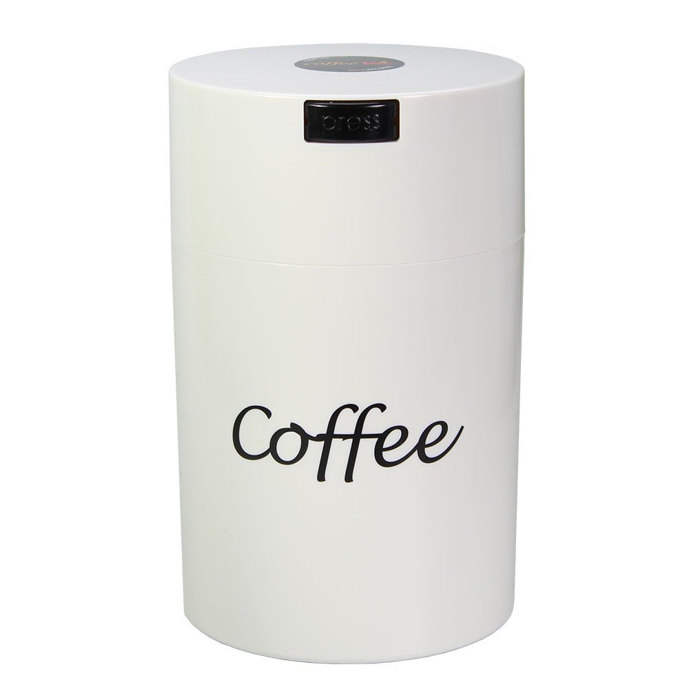 Coffeevac 1 Lb - The Ultimate Vacuum Sealed Coffee Container, White Cap & Body W/Logo
