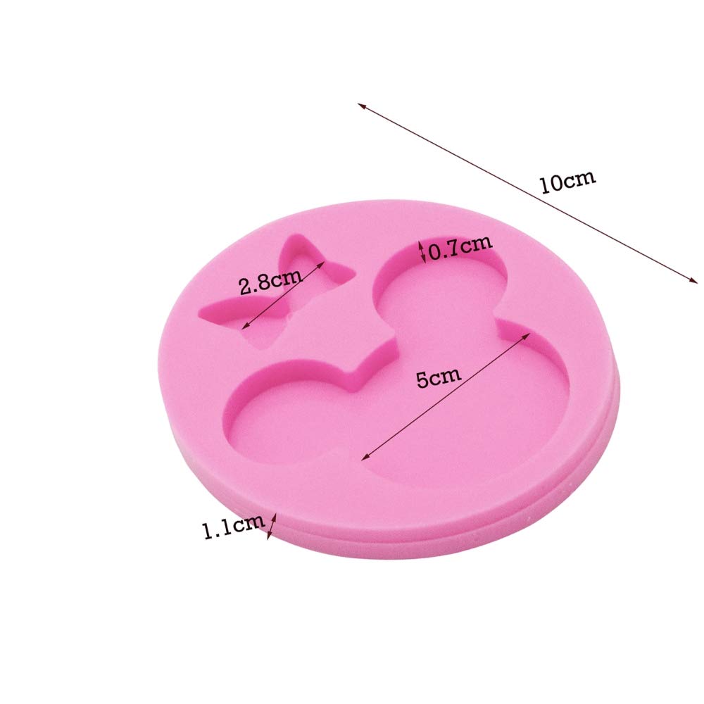 Seedomes Cute Mouse Head Bow Silicone Mold For Diy Chocolate Candy Pudding Gum Paste Cupcake Cake Topper Decoration Desserts Jel
