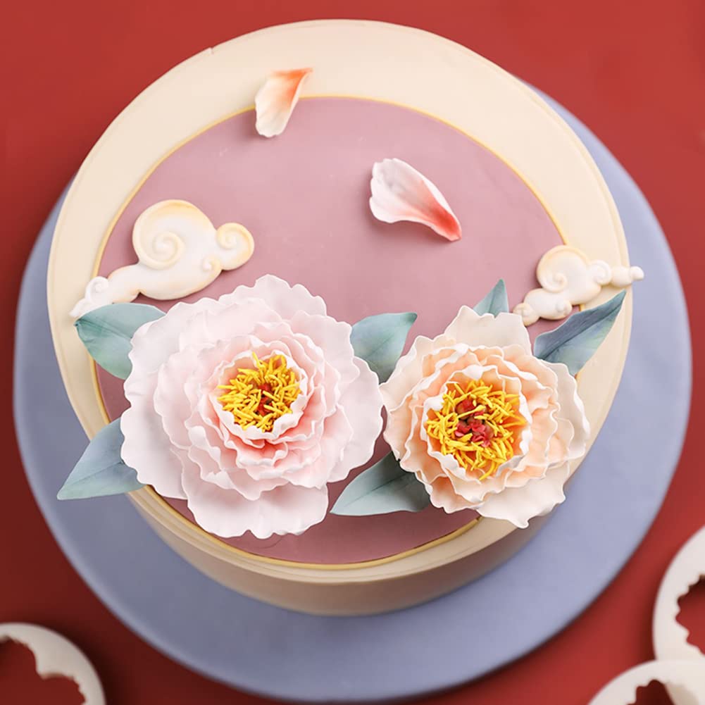 Sk 5-Piece Peony Fondant Cutters Set Sugarcraft Modeling Tools Kit For Cake Decoration Red