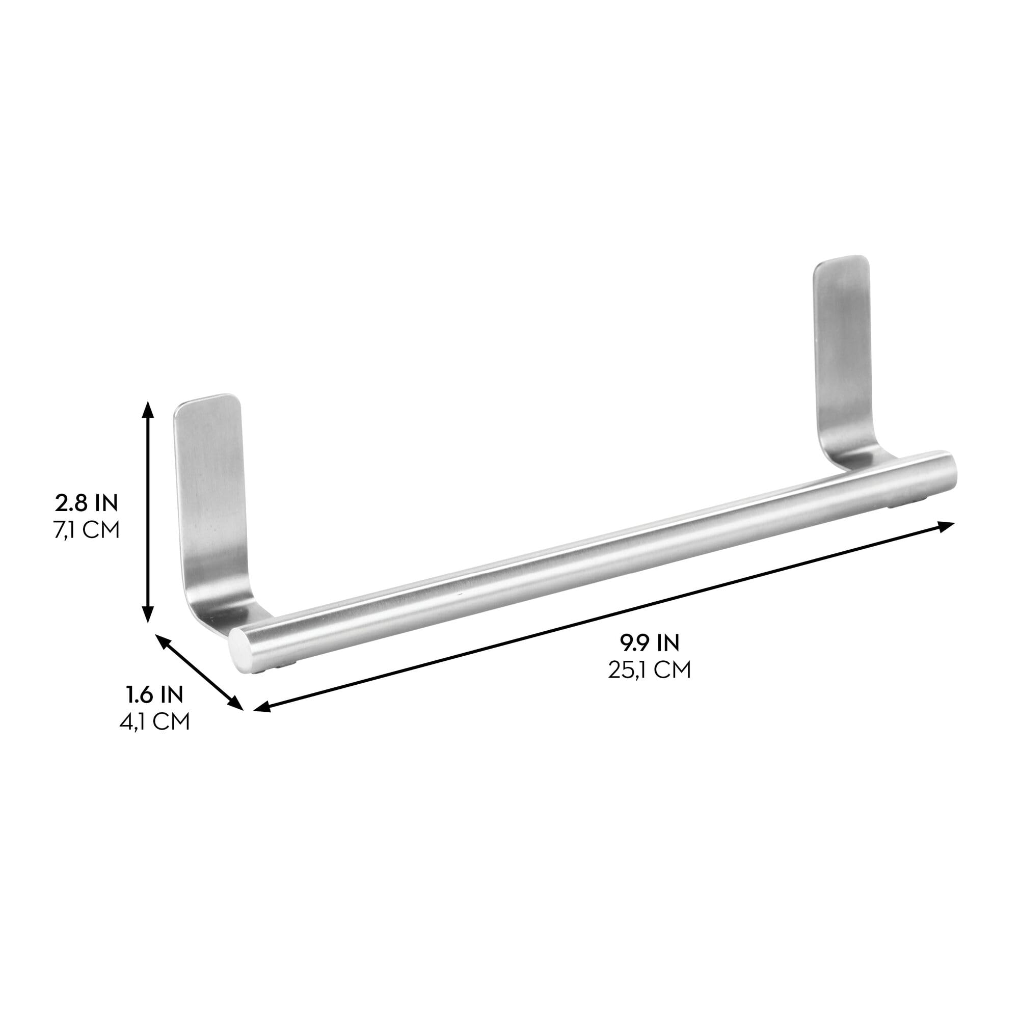 Idesign Stainless Steel Adhesive Towel Bar For Kitchen Or Bathroom Storage - Set Of 2 - Brushed