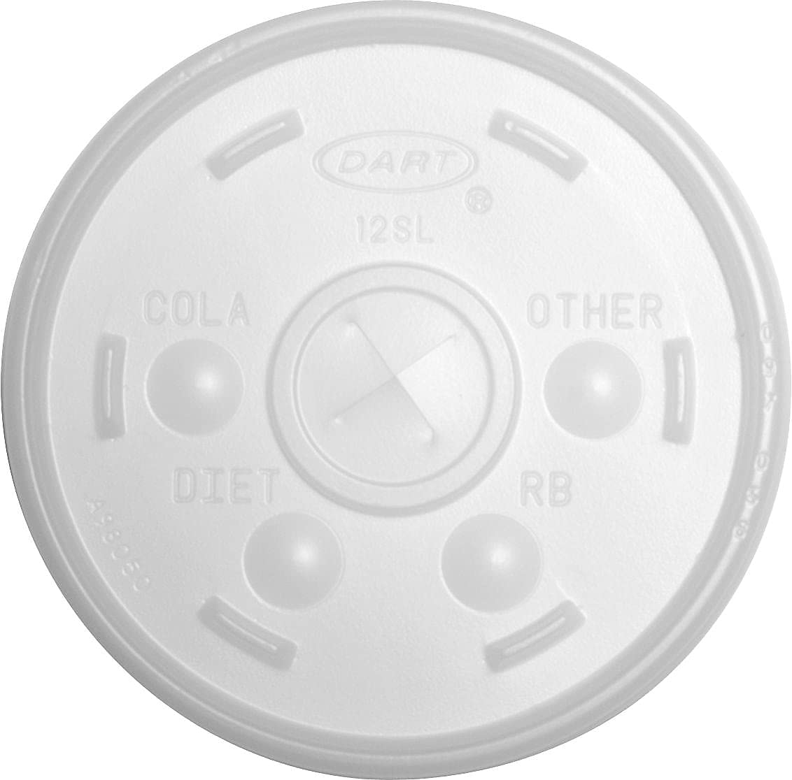 Dart Translucent Slotted Foam Cup Lids - Plastic - 1000 / Carton - Translucent