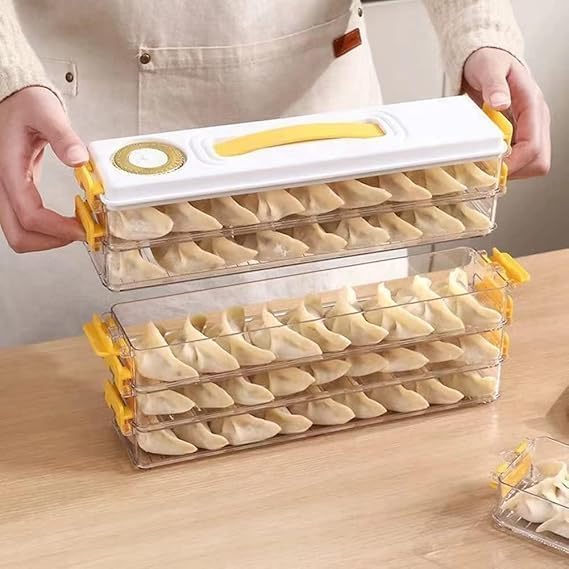 Vidox Dumpling Storage Box, MultiLayer Stackable Food Storage Containers With Lids, Airtight, For Kitchen