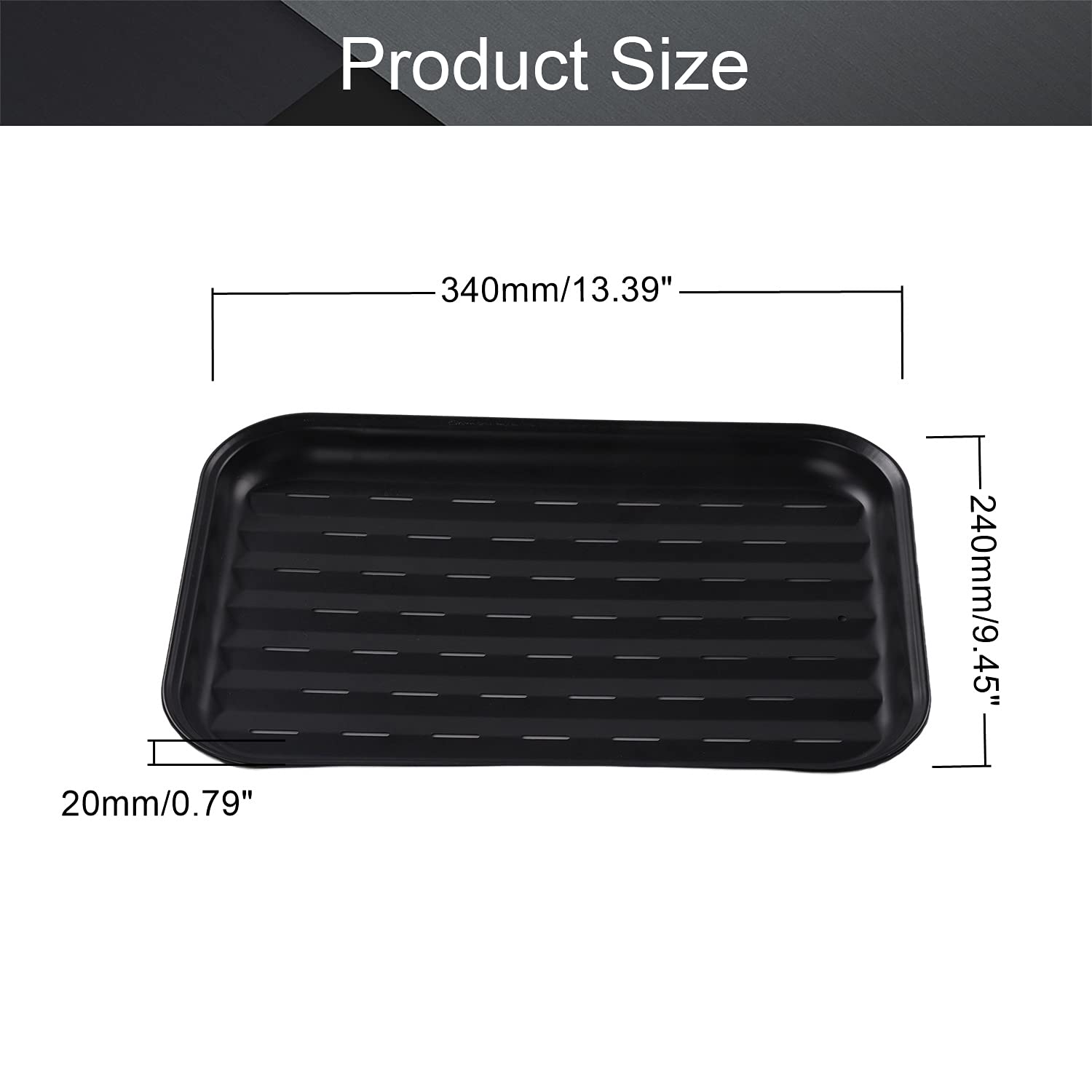 Utoolmart Perforated Baking Tray Carbon Steel Microwave Cookware Crispy Plate Fry Pan Deep Dish Non-Stick Hard Coating Naturals Compact Crisping Tray Grade Kitchen Baking Tray 1pcs