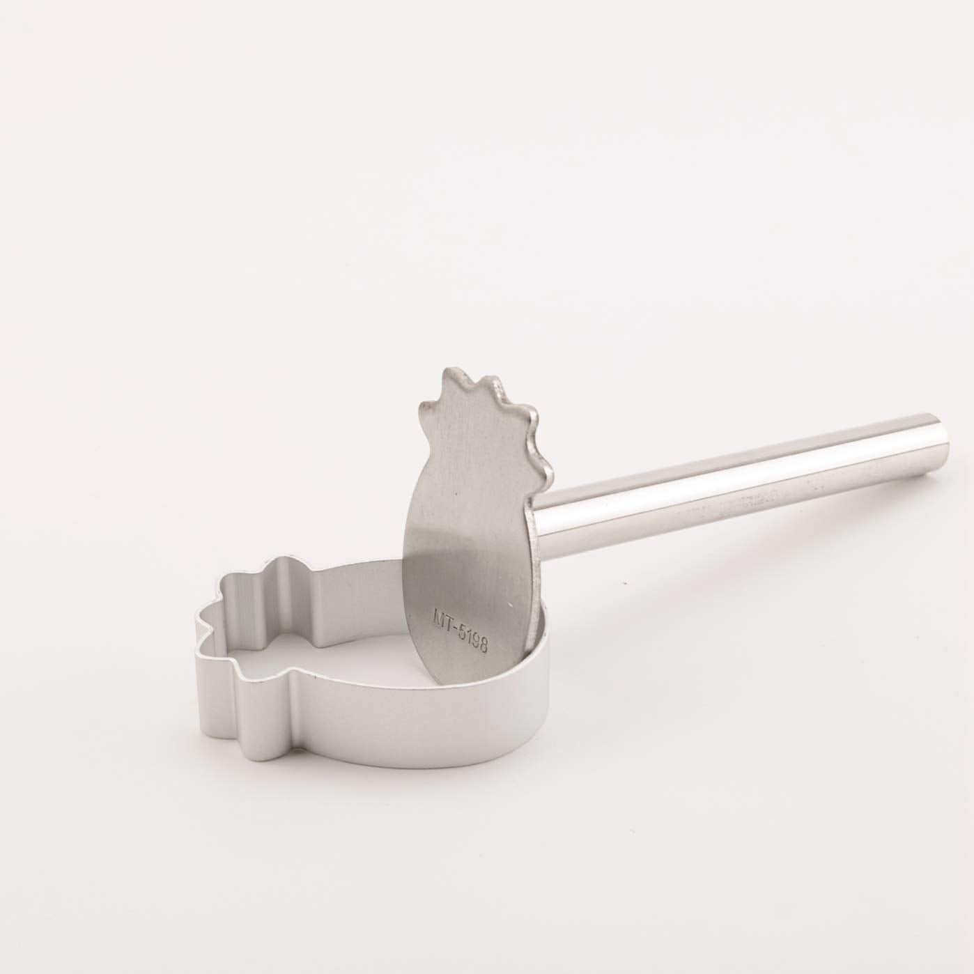 Prettyard Pineapple Shape Aluminium Alloy Small Cake Biscuit Mold With Stainless Steel Pusher & Lifter Press Set Diy Dessert Mol